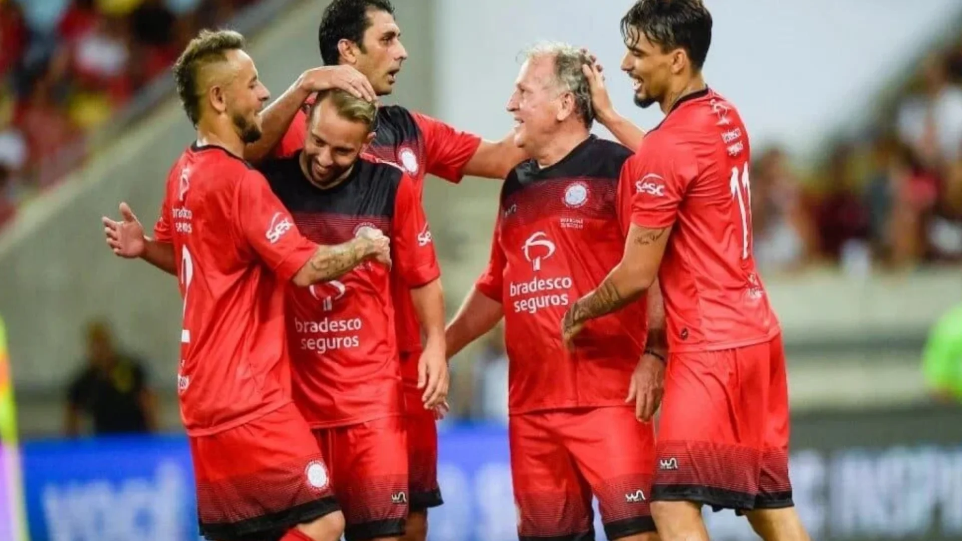 Zico e amigos no Jogo das Estrelas