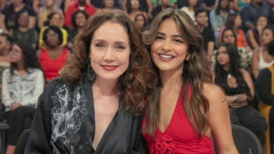 Giullia Buscacio e Camila Morgado no júri da Dança dos Famosos no Domingão com Huck