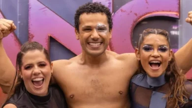 Amaury Lorenzo, Lucy Alves e Tati Machado na final da Dança dos Famosos no Domingão com Huck