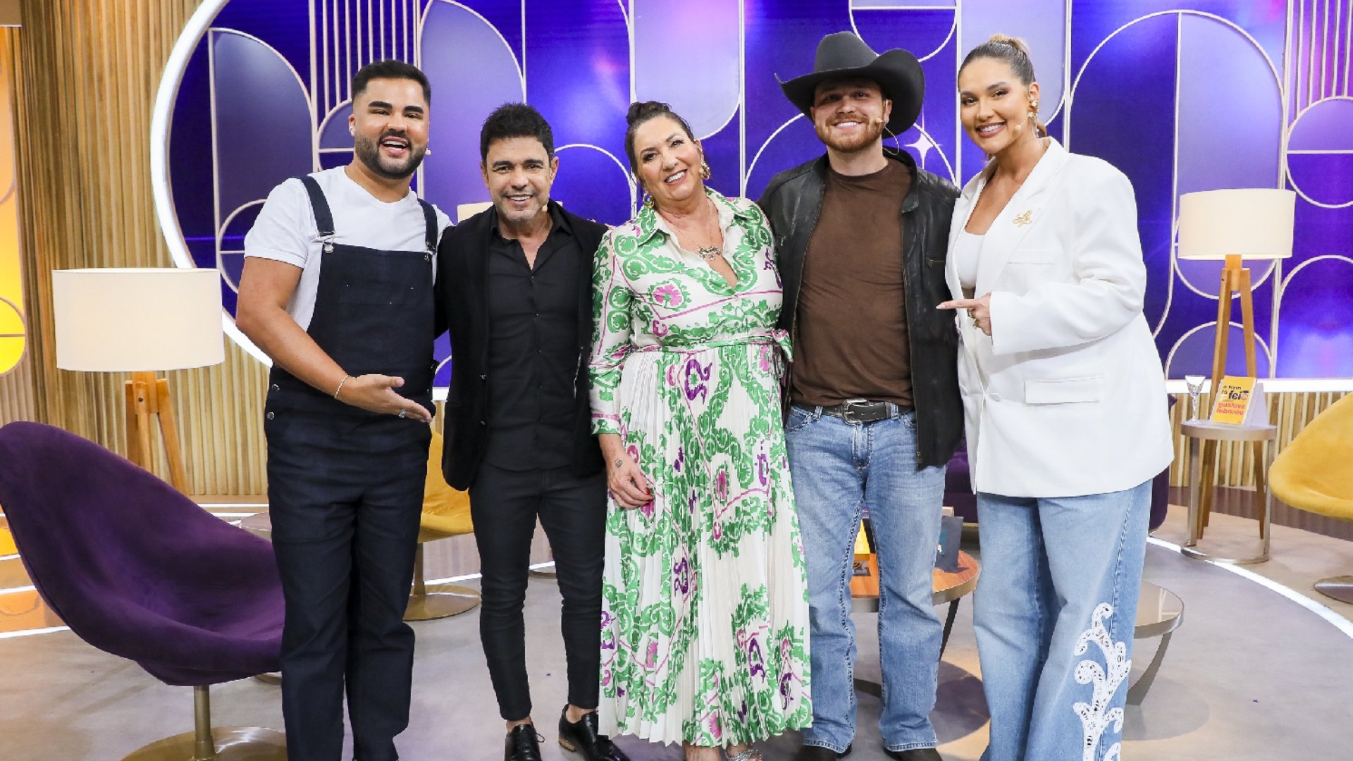 Zezé Di Camargo e Gustavo Tubarão no Sabadou com Virginia