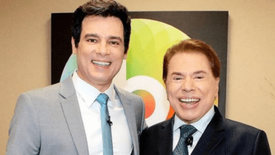 Celso Portiolli e Silvio Santos juntos