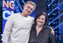 Dona Déa Lúcia e Luciano Huck no Domingão