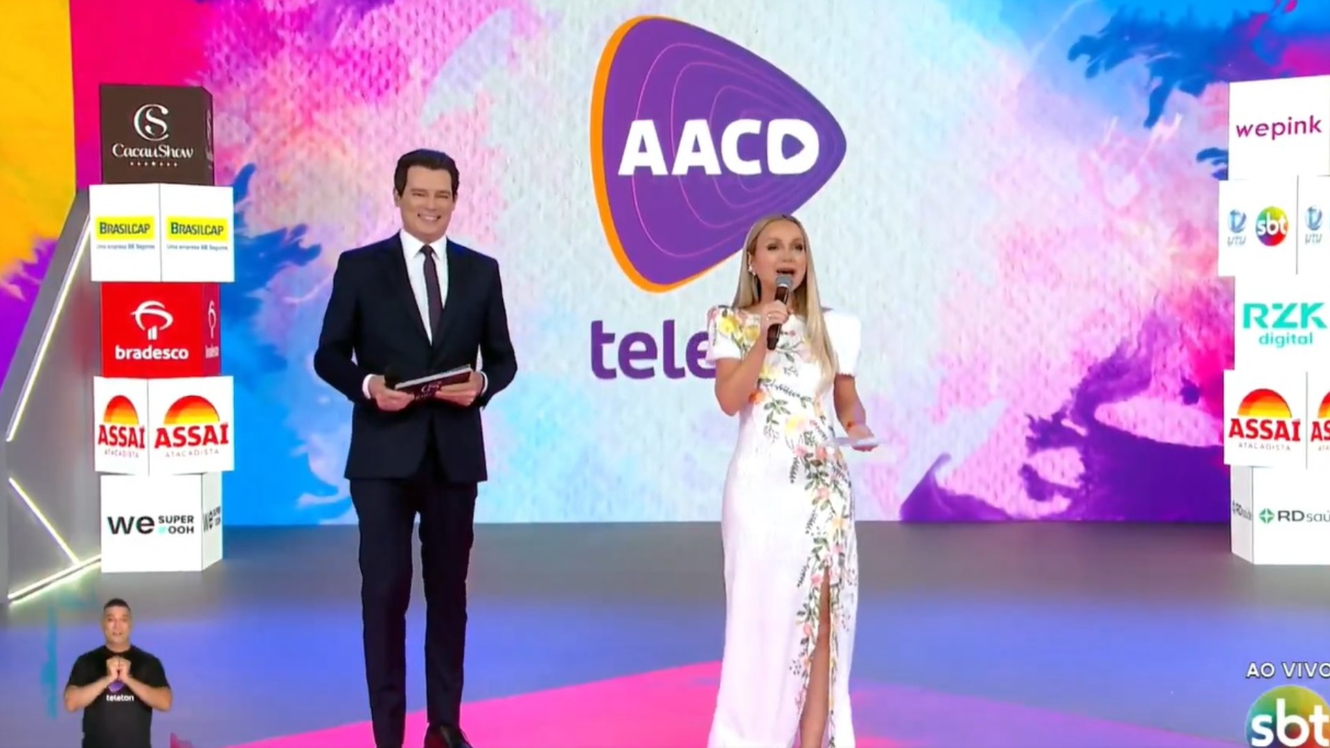 Celso Portiolli e Eliana no Teleton 2024