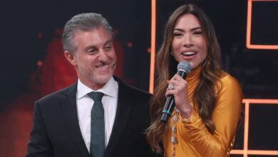 Luciano Huck e Patricia Abravanel em homenagem a Silvio Santos