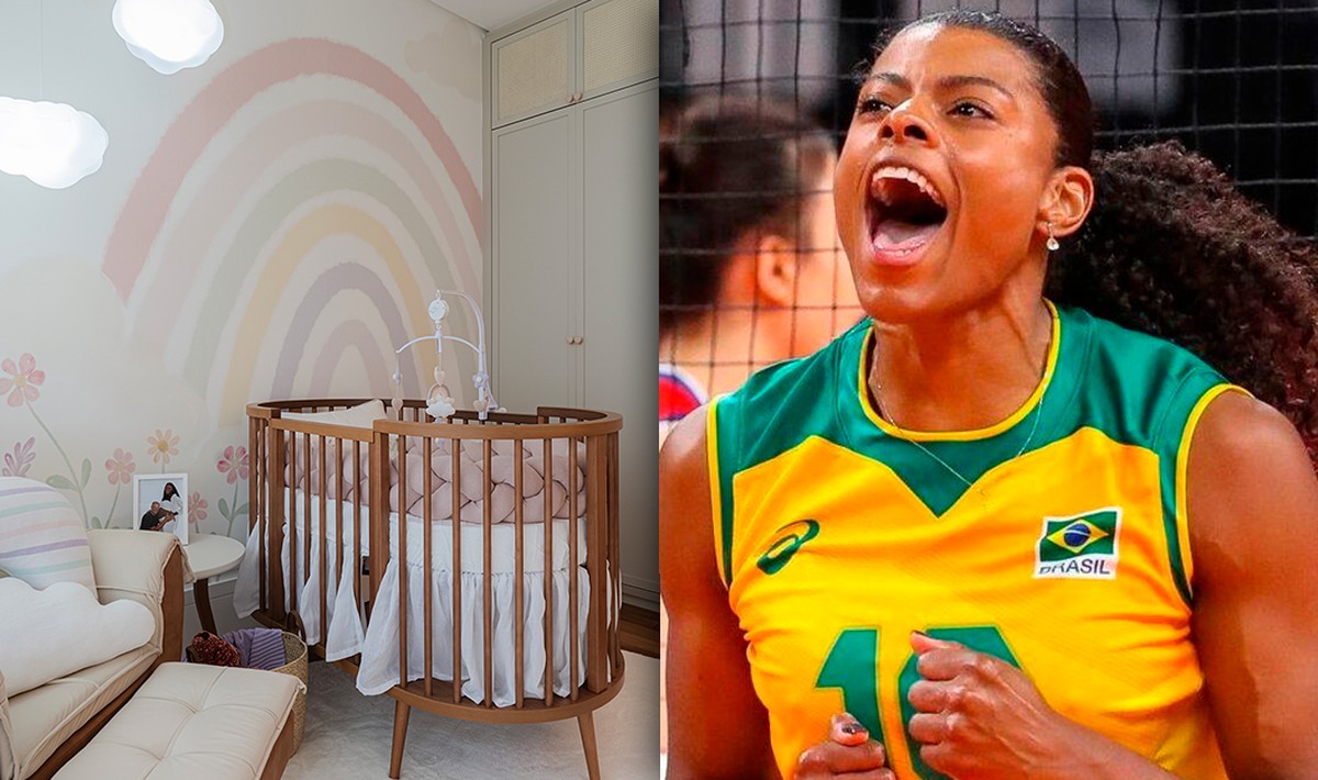 Campeã olímpica de vôlei, Fernanda Garay mostra quartinho cheio de luz da bebê Aurora; veja detalhes!