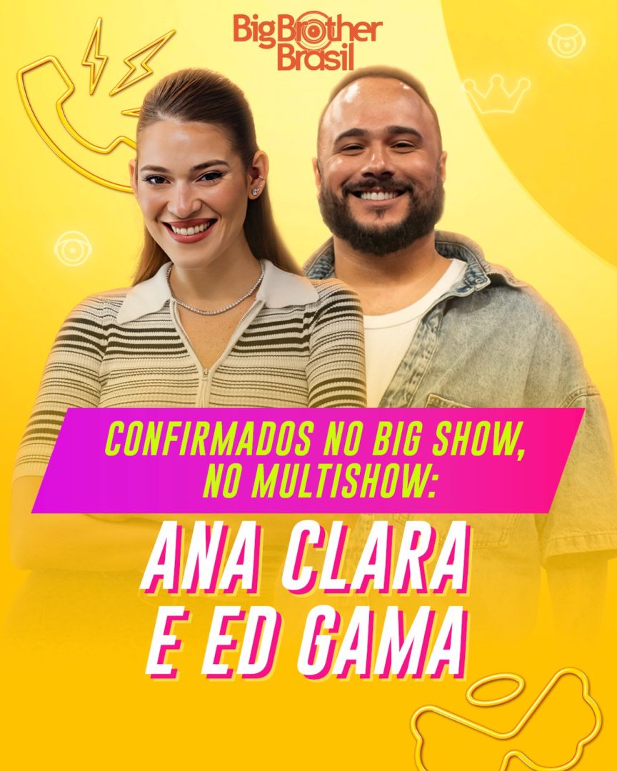 Ana Clara e Ed Gama serão os apresentadores do 'Big Show', novo programa do BBB no Multishow