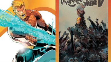 Aquaman tem morte chocante em 'DC vs. Vampiros: Guerra Mundial V' com chegada de Darkseid